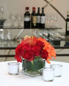 Banquet decoration in orange tone
