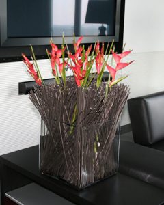 Heliconia composition in family house decoration