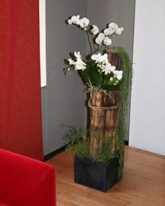 Bamboo orchid flower decoration decorating a flat