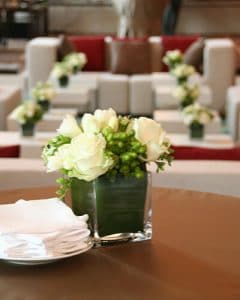 Elegant, white lounge decoration